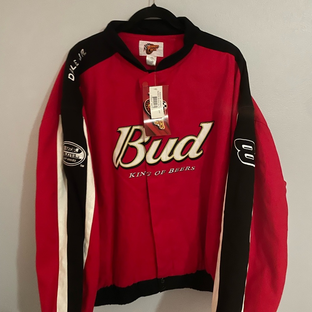NWT Vntg Winners Circle Dale Earnhardt Jr Bud King of Beers #8 NASCAR Jacket 2XL